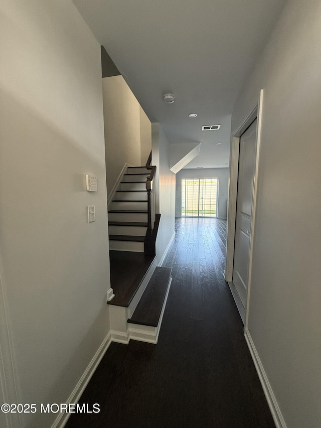 300 Prestige Rd, Brick, NJ 08723 - hall with stairs, baseboards, wood finished floors, and recessed lighting