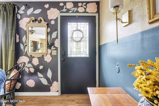 930 Devon St, Forked River, NJ 08731 - entrance foyer featuring wood finished floors, baseboards, and wallpapered walls
