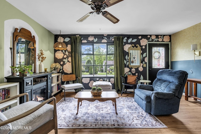 930 Devon St, Forked River, NJ 08731 - living room featuring ceiling fan and wood finished floors
