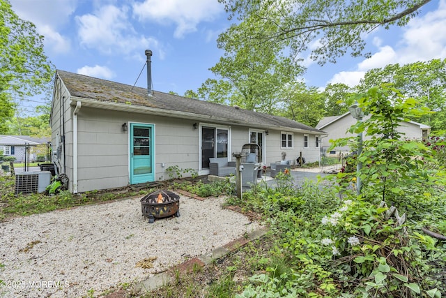930 Devon St, Forked River, NJ 08731 - back of house with a fire pit, a patio, and central air condition unit