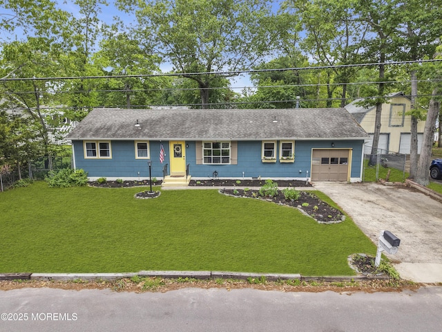 930 Devon St, Forked River, NJ 08731 - ranch-style home with concrete driveway, an attached garage, and roof with shingles