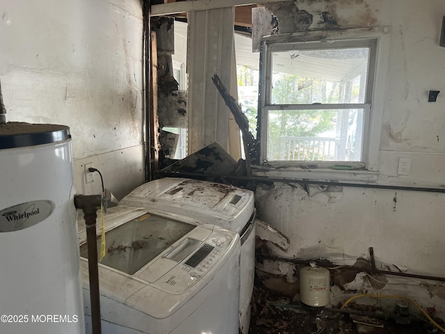 614 Beach Blvd, Forked River, NJ 08731 - laundry room with washer and clothes dryer and water heater