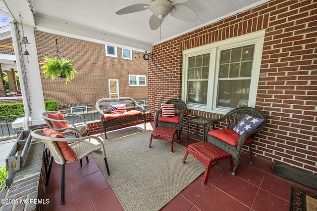 10 Fulton St, Freehold, NJ 07728 - view of patio featuring ceiling fan and outdoor lounge area