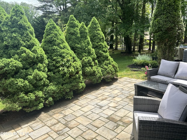 12 Medford Ct, Red Bank, NJ 07701 - view of patio with an outdoor hangout area