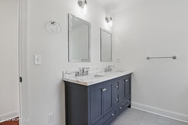 18 Neptune Pl, North Middletown, NJ 07748 - bathroom featuring double vanity, baseboards, and tile patterned flooring
