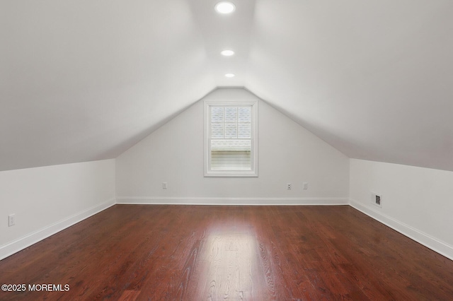 18 Neptune Pl, North Middletown, NJ 07748 - additional living space featuring lofted ceiling, baseboards, dark wood-style floors, and recessed lighting
