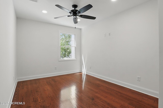 18 Neptune Pl, North Middletown, NJ 07748 - unfurnished room with a ceiling fan, recessed lighting, baseboards, and dark wood finished floors