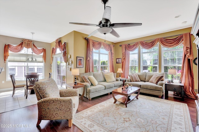 7 Jester Ct, Monroe, NJ 08831 - living area with a ceiling fan and wood finished floors