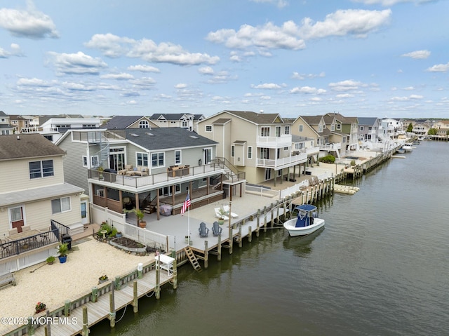 1498 Paul Blvd, Manahawkin, NJ 08050 - aerial perspective of suburban area featuring a large body of water