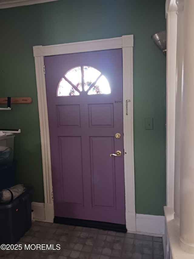 foyer with baseboards