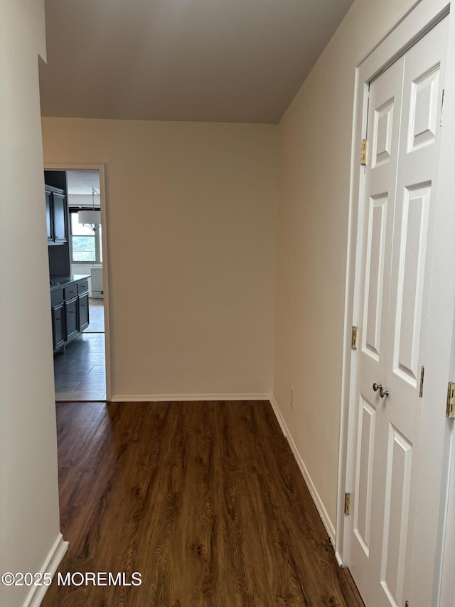 28 Riverside Ave Unit 9G, Red Bank, NJ 07701 - corridor featuring dark wood-style floors and baseboards