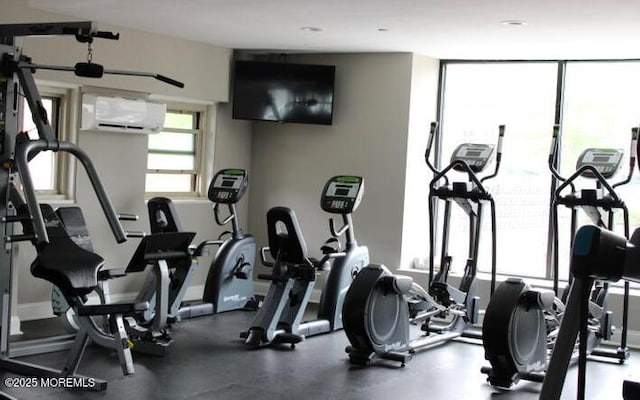 28 Riverside Ave Unit 9G, Red Bank, NJ 07701 - workout area with a wall unit AC