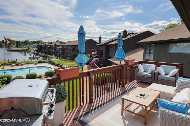 14 Sea Point Dr, Point Pleasant, NJ 08742 - wooden deck with outdoor lounge area and area for grilling
