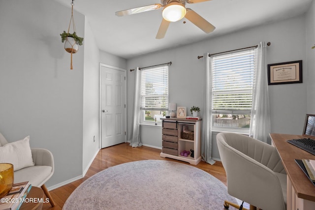 33 Red Maple Dr, Brick, NJ 08724 - office space with ceiling fan, wood finished floors, and baseboards