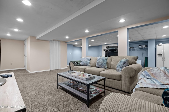 33 Red Maple Dr, Brick, NJ 08724 - carpeted living room with baseboards and recessed lighting