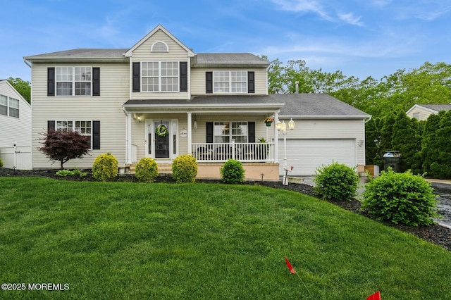 81 W Shenendoah Rd, Howell, NJ 07731 - traditional home featuring a porch, a front yard, and an attached garage