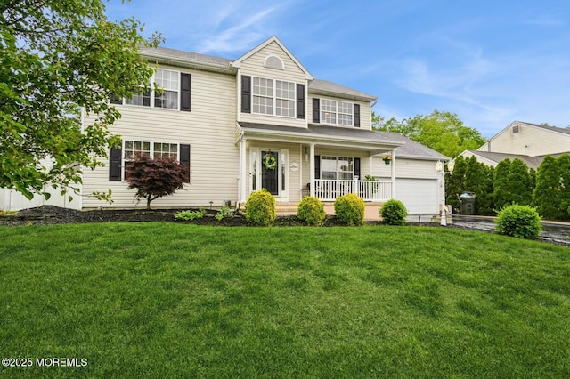 81 W Shenendoah Rd, Howell, NJ 07731 - traditional home featuring covered porch, a front lawn, and a garage