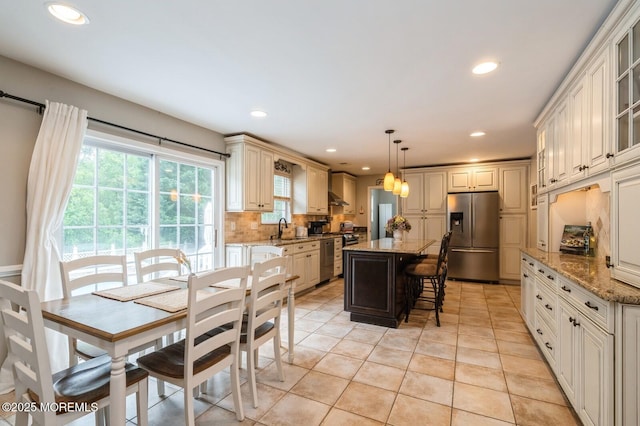 81 W Shenendoah Rd, Howell, NJ 07731 - dining space featuring healthy amount of natural light, recessed lighting, and light tile patterned floors