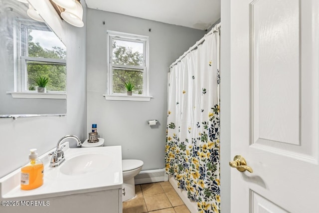 110 W 4th St, Howell, NJ 07731 - bathroom with vanity, tile patterned floors, and curtained shower