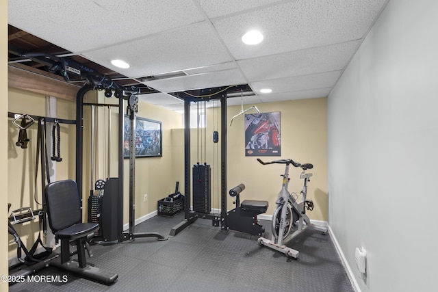 18 Hampton Rd, Howell, NJ 07731 - exercise area featuring baseboards and recessed lighting