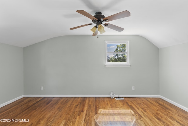 18 Hampton Rd, Howell, NJ 07731 - additional living space featuring lofted ceiling, a ceiling fan, baseboards, and wood finished floors