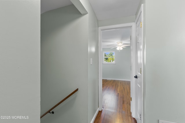 18 Hampton Rd, Howell, NJ 07731 - corridor featuring an upstairs landing, dark wood finished floors, and baseboards