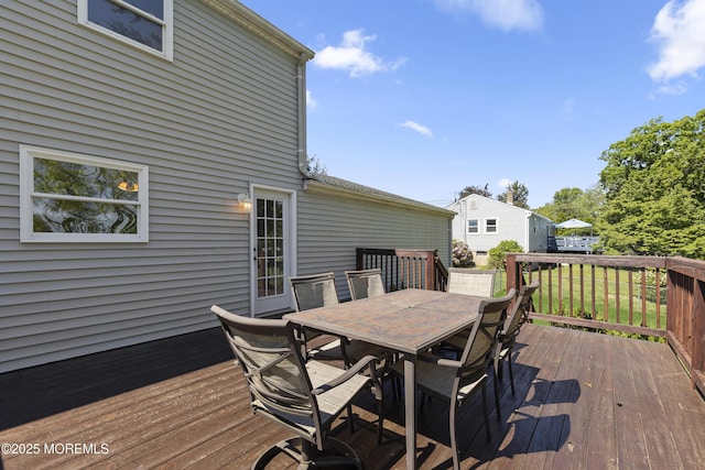 18 Hampton Rd, Howell, NJ 07731 - wooden terrace with outdoor dining area