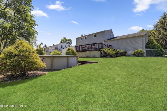 18 Hampton Rd, Howell, NJ 07731 - view of yard featuring a deck and an outdoor pool