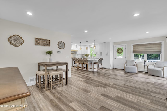25 Glenview Rd, North Caldwell, NJ 07006 - dining room featuring recessed lighting, light wood-type flooring, and baseboards