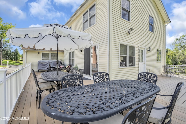 25 Glenview Rd, North Caldwell, NJ 07006 - wooden deck featuring outdoor dining space