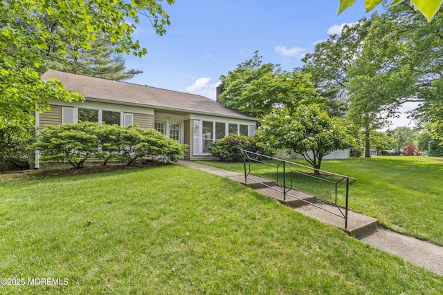 731A Chatham Ln, Manchester, NJ 08759 - ranch-style house featuring a chimney and a front yard