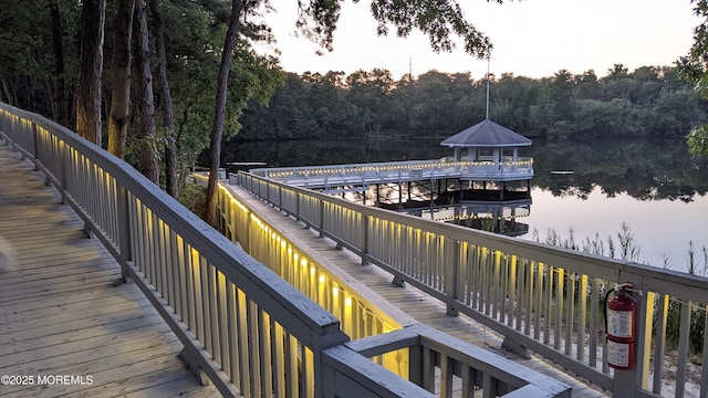 731A Chatham Ln, Manchester, NJ 08759 - deck featuring a water view, a view of trees, and a gazebo