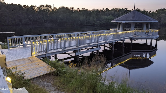731A Chatham Ln, Manchester, NJ 08759 - dock area with a deck with water view and a view of trees