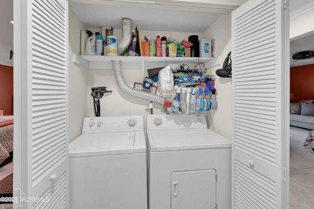104 Deerfoot Way, Jackson, NJ 08527 - laundry area with washer and clothes dryer and tile patterned flooring