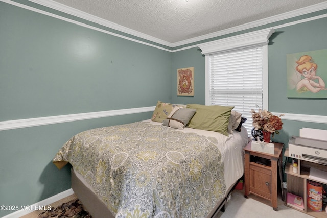104 Deerfoot Way, Jackson, NJ 08527 - bedroom featuring a textured ceiling, ornamental molding, and baseboards