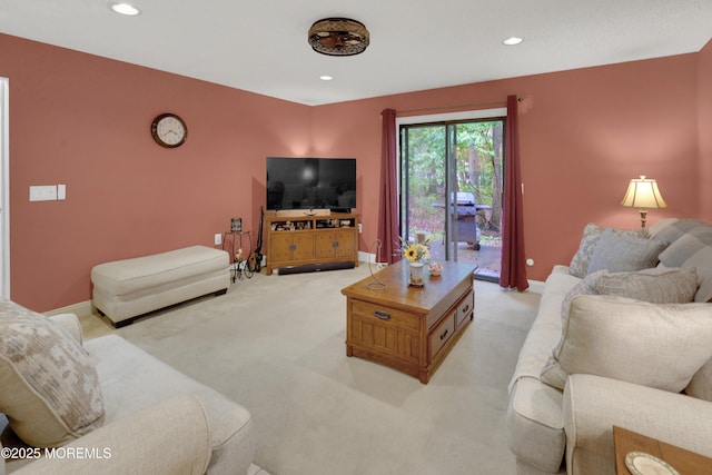 104 Deerfoot Way, Jackson, NJ 08527 - living room with baseboards, recessed lighting, and light carpet