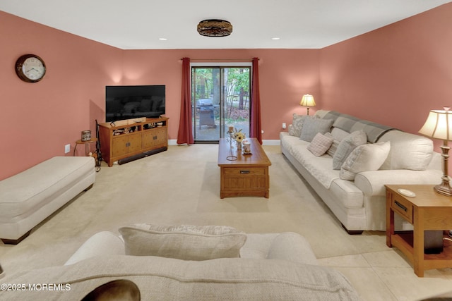 104 Deerfoot Way, Jackson, NJ 08527 - living room featuring baseboards, recessed lighting, and light carpet