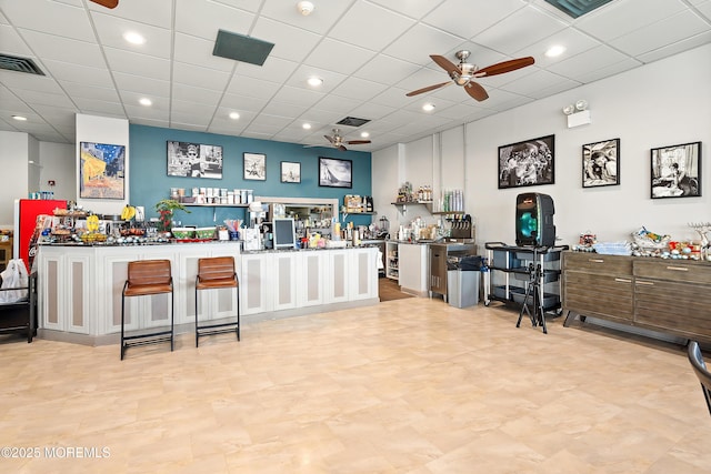 787 Ocean Ave Unit 1711, Long Branch, NJ 07740 - reception with a ceiling fan, a drop ceiling, and recessed lighting