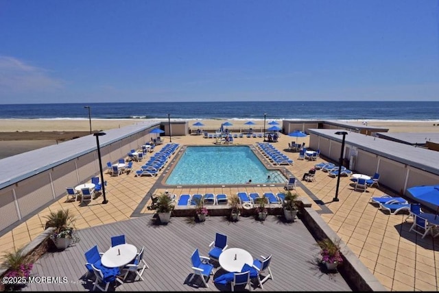 787 Ocean Ave Unit 1711, Long Branch, NJ 07740 - community pool featuring view of water and beach and outdoor dining area