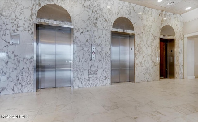 787 Ocean Ave Unit 1711, Long Branch, NJ 07740 - spare room with elevator and marble finish flooring