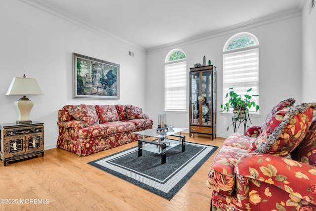 34 Shoal Rd, Jackson, NJ 08527 - living room with ornamental molding and wood finished floors