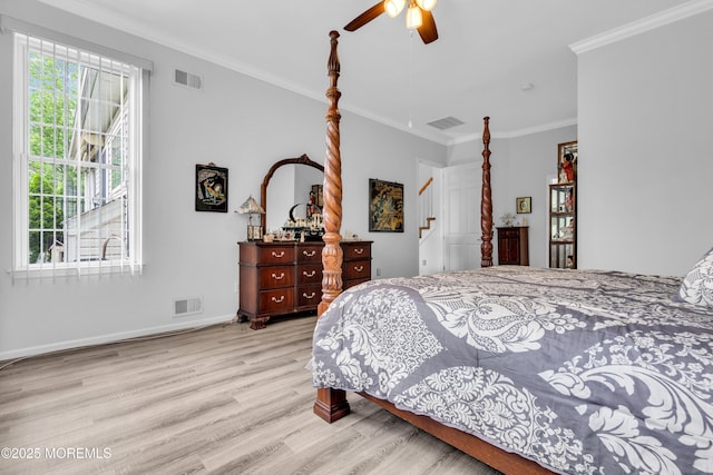 34 Shoal Rd, Jackson, NJ 08527 - bedroom featuring wood finished floors, ornamental molding, baseboards, and a ceiling fan
