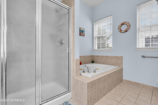 34 Shoal Rd, Jackson, NJ 08527 - full bath with tile patterned flooring, a stall shower, and a bath