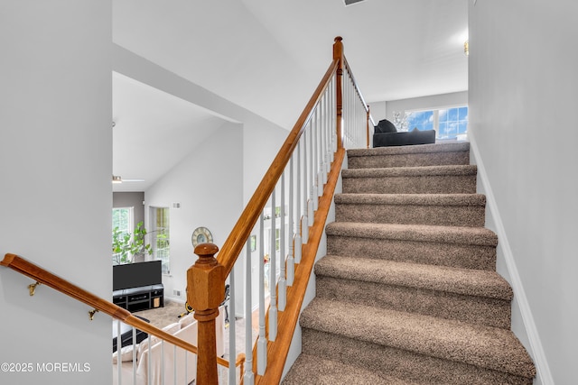 34 Shoal Rd, Jackson, NJ 08527 - stairs with healthy amount of natural light, baseboards, and carpet