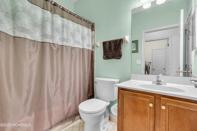 34 Shoal Rd, Jackson, NJ 08527 - full bath featuring tile patterned flooring, toilet, vanity, and a shower with shower curtain