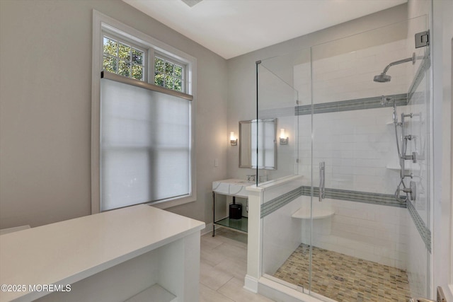 12 Wagon Way, Holmdel, NJ 07733 - bathroom with a shower stall and tile patterned floors