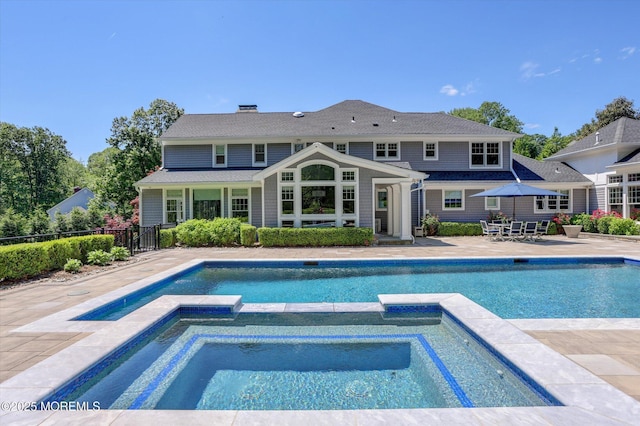 12 Wagon Way, Holmdel, NJ 07733 - view of swimming pool with a patio area and a pool with connected hot tub