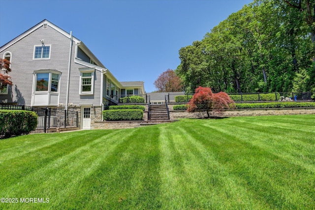 12 Wagon Way, Holmdel, NJ 07733 - view of yard featuring stairs