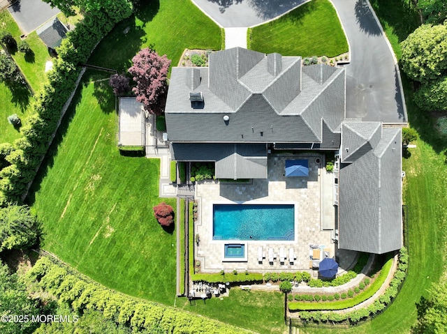 12 Wagon Way, Holmdel, NJ 07733 - view from above of property featuring a pool