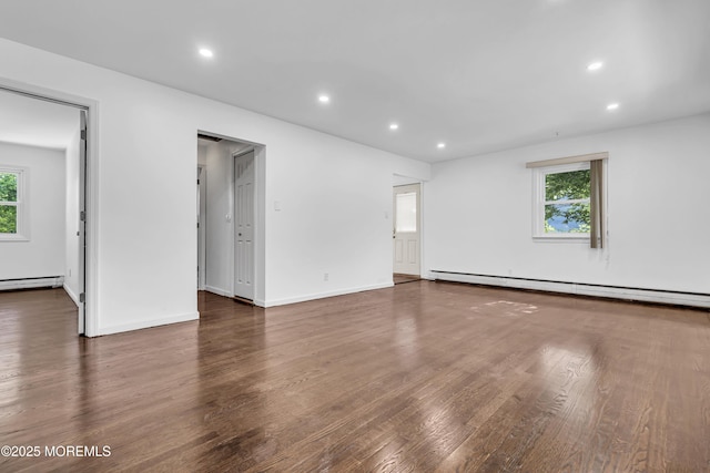 1324 Sixth Ave, Toms River, NJ 08757 - empty room featuring baseboard heating, wood finished floors, recessed lighting, and baseboards